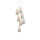 Currey & Company 13" Posh Round 7-Light 3-D Printed Porcelain Pendant 