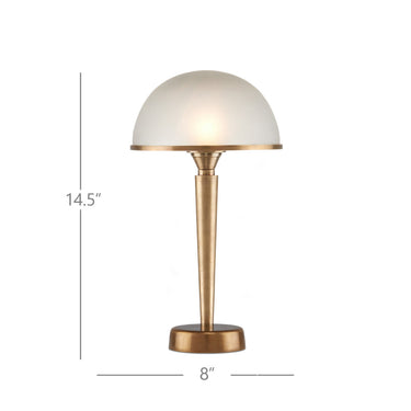 Currey & Company 14.5" Gatsby Frosted Glass and Brass Table Lamp 5