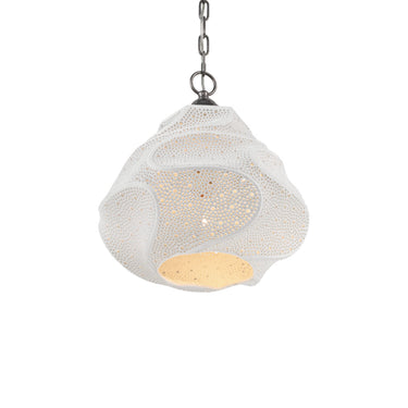 Currey & Company 15.25" Wintershall White 1-Light Pendant 2