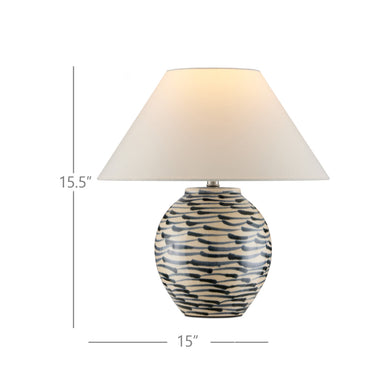 Currey & Company 15.5" Minnows Blue Ceramic Table Lamp 4