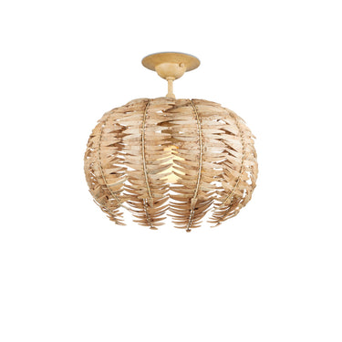 Currey & Company 15.75" Tiptur Coco Shell Semi-Flush Mount 2