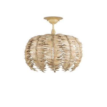 Currey & Company 15.75" Tiptur Coco Shell Semi-Flush Mount 3