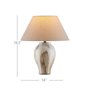 Currey & Company 16.5" Latte Beige Ceramic Table Lamp 8
