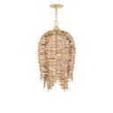 Currey & Company 16.5" Tiptur 3-Light Coco Shell Pendant 4