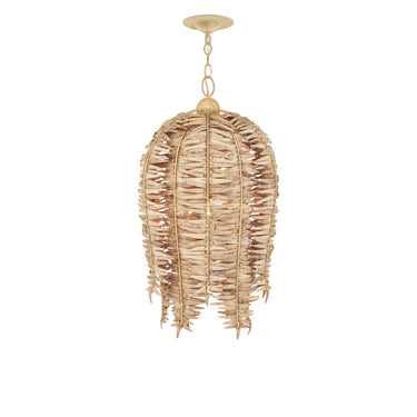 Currey & Company 16.5" Tiptur 3-Light Coco Shell Pendant 4