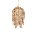 Currey & Company 16.5" Tiptur 3-Light Coco Shell Pendant 