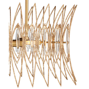 Currey & Company 16.75" Marquise Oval Gold 8-Light Chandelier 1