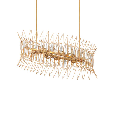 Currey & Company 16.75" Marquise Oval Gold 8-Light Chandelier 2