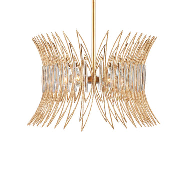 Currey & Company 16.75" Marquise Oval Gold 8-Light Chandelier 3