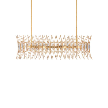 Currey & Company 16.75" Marquise Oval Gold 8-Light Chandelier 