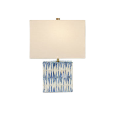 Currey & Company 17.5" Nadene Blue & White Table Lamp 3