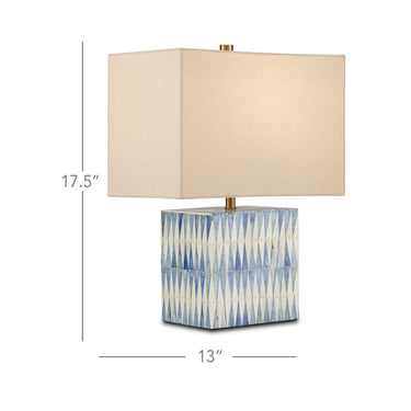 Currey & Company 17.5" Nadene Blue & White Table Lamp 5