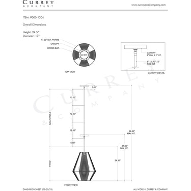 Currey & Company 17" Fraxel 1-Light Pendant 5
