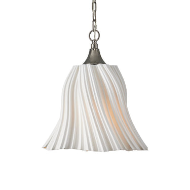 Currey & Company 19.5" Twirl White 1-Light Pendant 2