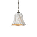 Currey & Company 19.5" Twirl White 1-Light Pendant 