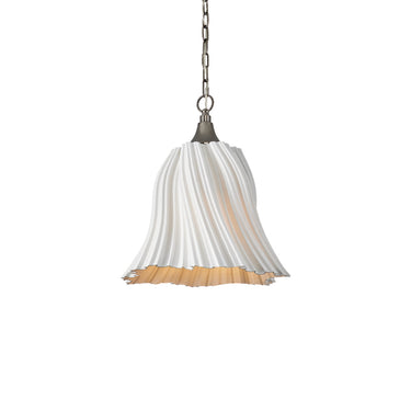 Currey & Company 19.5" Twirl White 1-Light Pendant 