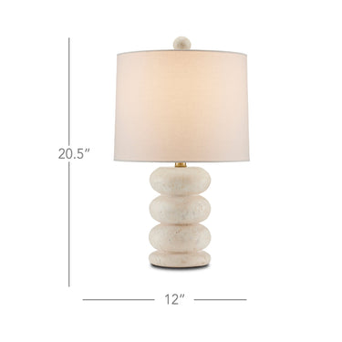 Currey & Company 20.5" Girault White Table Lamp 6