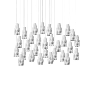 Currey & Company 20.5" Posh Linear 30-Light 3-D Printed Porcelain Pendant 3