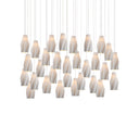 Currey & Company 20.5" Posh Linear 30-Light 3-D Printed Porcelain Pendant 