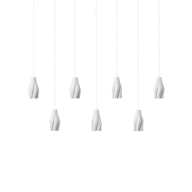 Currey & Company 20.5" Posh Linear 7-Light 3-D Printed Porcelain Pendant 3