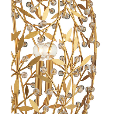 Currey & Company 20.5" Secret Garden Gold 4-Light Chandelier 1