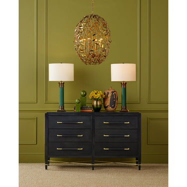 Currey & Company 20.5" Secret Garden Gold 4-Light Chandelier 5