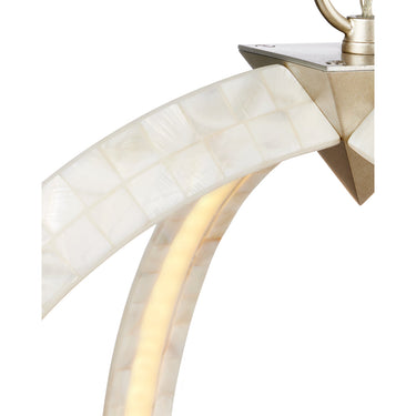 Currey & Company 20" Arietta White Orb 4-Light Mother of Pearl Chandelier 1
