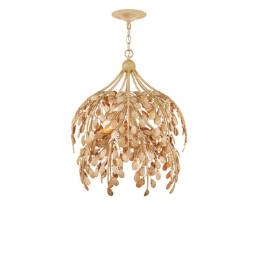 Currey & Company 20" Maypan 6-Light Coco Shell Pendant 4