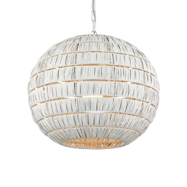 Currey & Company 20" Panopolis White 1-Light Iron Pendant 2
