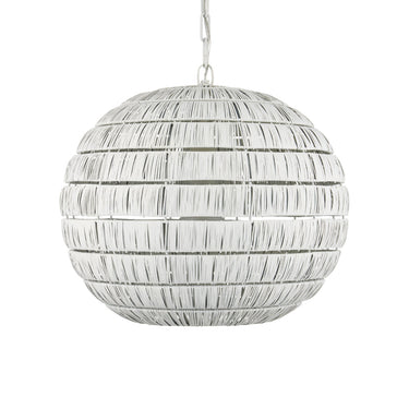 Currey & Company 20" Panopolis White 1-Light Iron Pendant 3