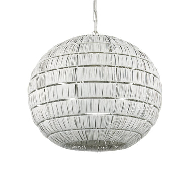 Currey & Company 20" Panopolis White 1-Light Iron Pendant 4