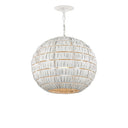 Currey & Company 20" Panopolis White 1-Light Iron Pendant 5