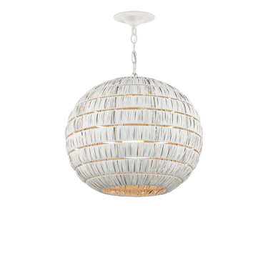 Currey & Company 20" Panopolis White 1-Light Iron Pendant 5