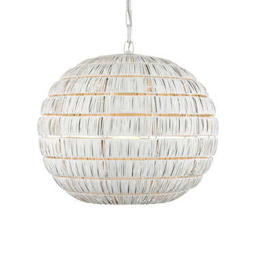 Currey & Company 20" Panopolis White 1-Light Iron Pendant 