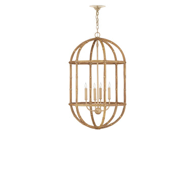 Currey & Company 21.25" Charrette 4-Light Rattan Lantern 5