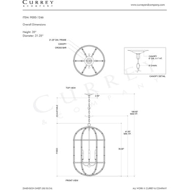 Currey & Company 21.25" Charrette 4-Light Rattan Lantern 7