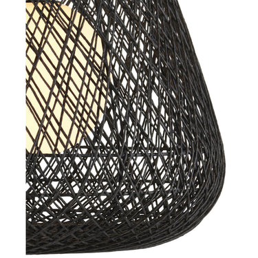 Currey & Company 21.75" Osbert Black 1-Light Twine Pendant 1