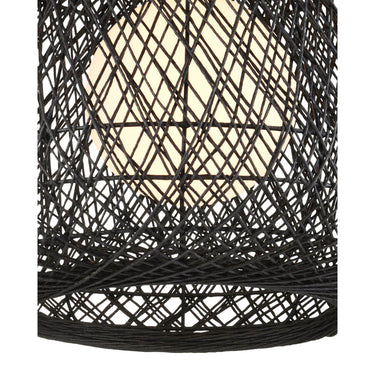 Currey & Company 21.75" Osbert Black 1-Light Twine Pendant 2