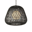 Currey & Company 21.75" Osbert Black 1-Light Twine Pendant 3