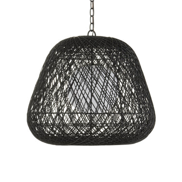 Currey & Company 21.75" Osbert Black 1-Light Twine Pendant 4