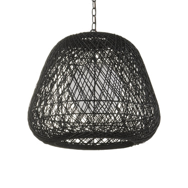Currey & Company 21.75" Osbert Black 1-Light Twine Pendant 5