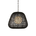 Currey & Company 21.75" Osbert Black 1-Light Twine Pendant 