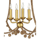 Currey & Company 22.25" Nimes 4-Light Lampakanay Rope Chandelier 1