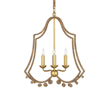 Currey & Company 22.25" Nimes 4-Light Lampakanay Rope Chandelier 2