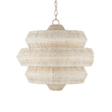Currey & Company 22.5" Antibes Small White 3-Light Chandelier 3