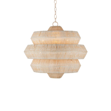 Currey & Company 22.5" Antibes Small White 3-Light Chandelier 