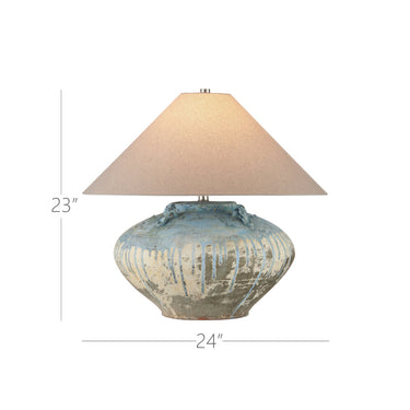 Currey & Company 23" Catania Antique Blue Drip Table Lamp 11