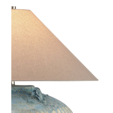 Currey & Company 23" Catania Antique Blue Drip Table Lamp 2