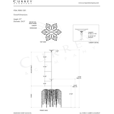 Currey & Company 24.5" Kealia Medium 7-Light Chandelier 7