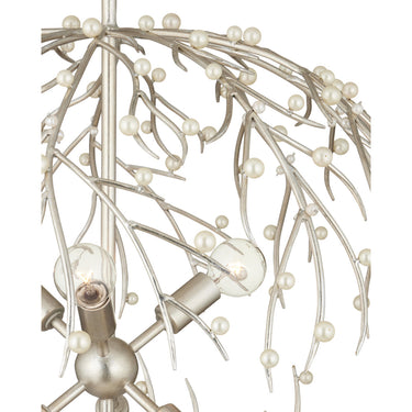 Currey & Company 25.5" Shinju Pearl Orb 6-Light Chandelier 2